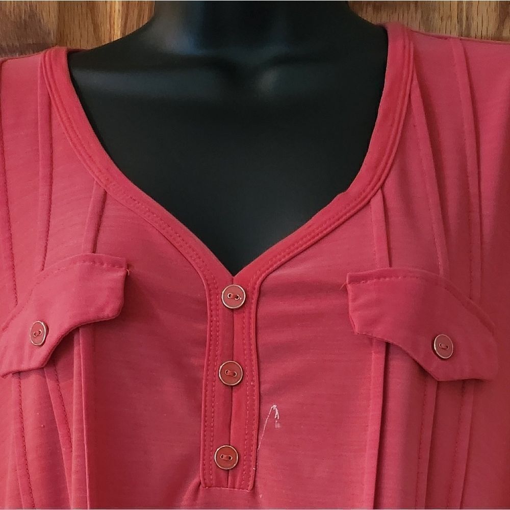 Red Button-Up Dress - Picture 3 of 4